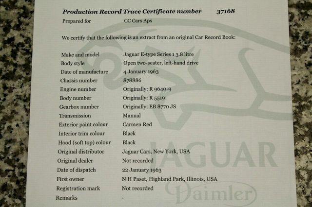 Thumbnail von Jaguar E-Type S1 OTS 3.8  - matching nr. -restauriert