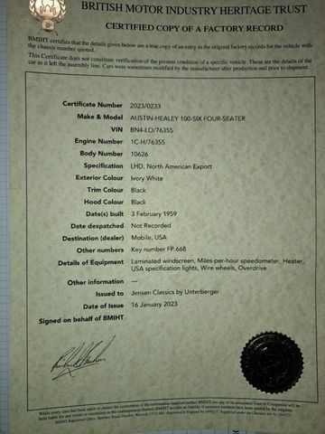 Thumbnail von Austin Healey A H 100/6 BN4 2+2 - German top restoration!