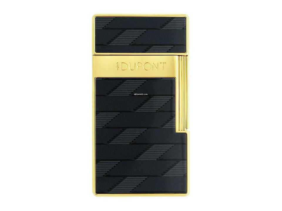 S.T. Dupont Biggy Monogram Lighter 1872 Black Yellow Gold Ref.025079 Full Set