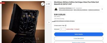 Thumbnail von Montblanc Writers Edition Triple Set 1998 Edgar Allan Poe - Vulpen - Vulpen - Balpen Limited ID 28707 </h1>