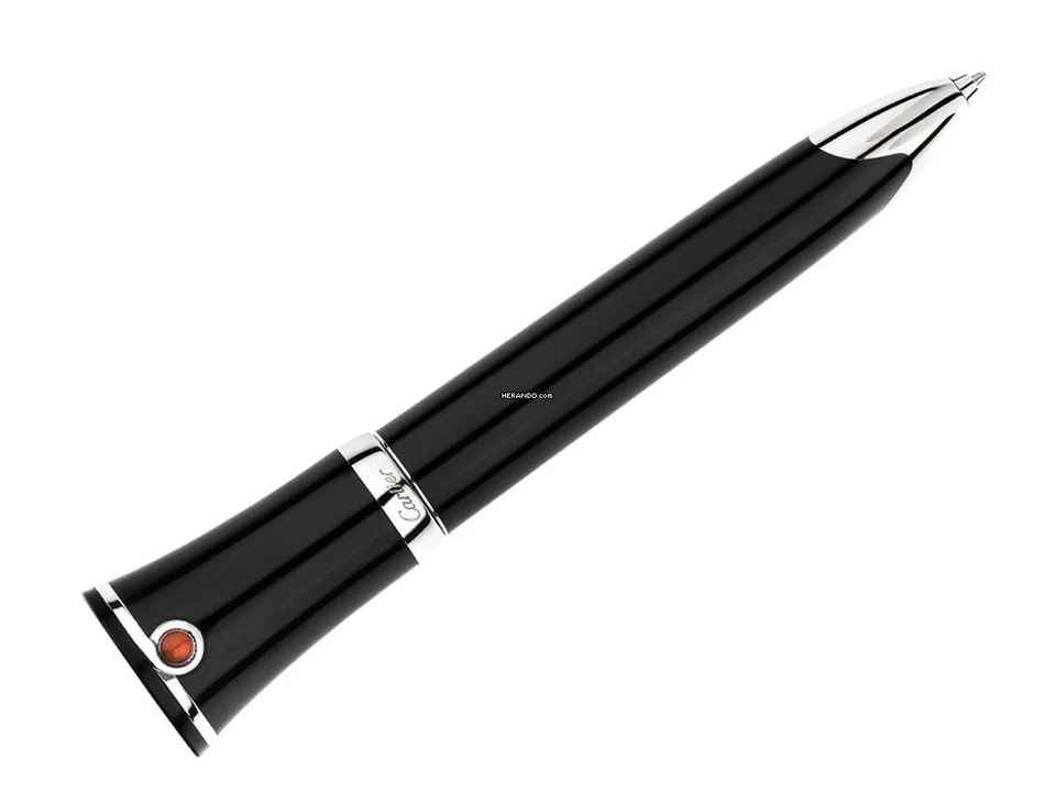 Cartier ballpoint pen, watch, steel, composite, coral, crystal glass, vintage, full set