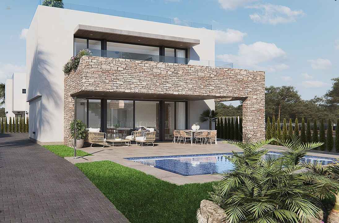 ***Luxus-Villen mit 4 Schlafzimmern, Garage, Dachterrasse und Privatpool nur 500 m vom Strand***