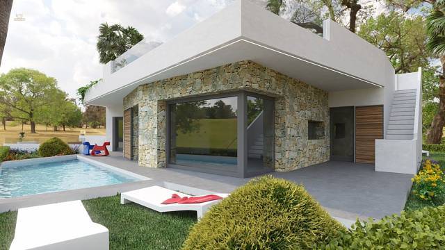 ***Luxusvillen mit 3 Schlafzimmern, wunderschönen Natursteinelementen, Keller/Garage und Privatpool***