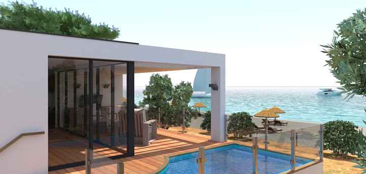 Terreni direttamente sul mare. Bungalow per le vacanze. Ville in pietra. Boutique hotel.