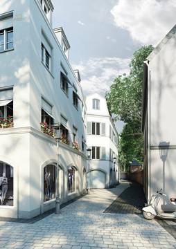 Mit dem Denkmal Tür an Tür