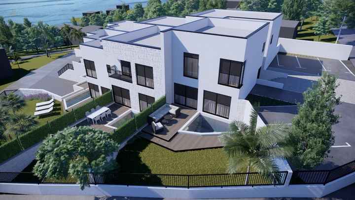 Moderne Neubau-Maisonettewohnungen (Reihenhäuser) mit Meerblick