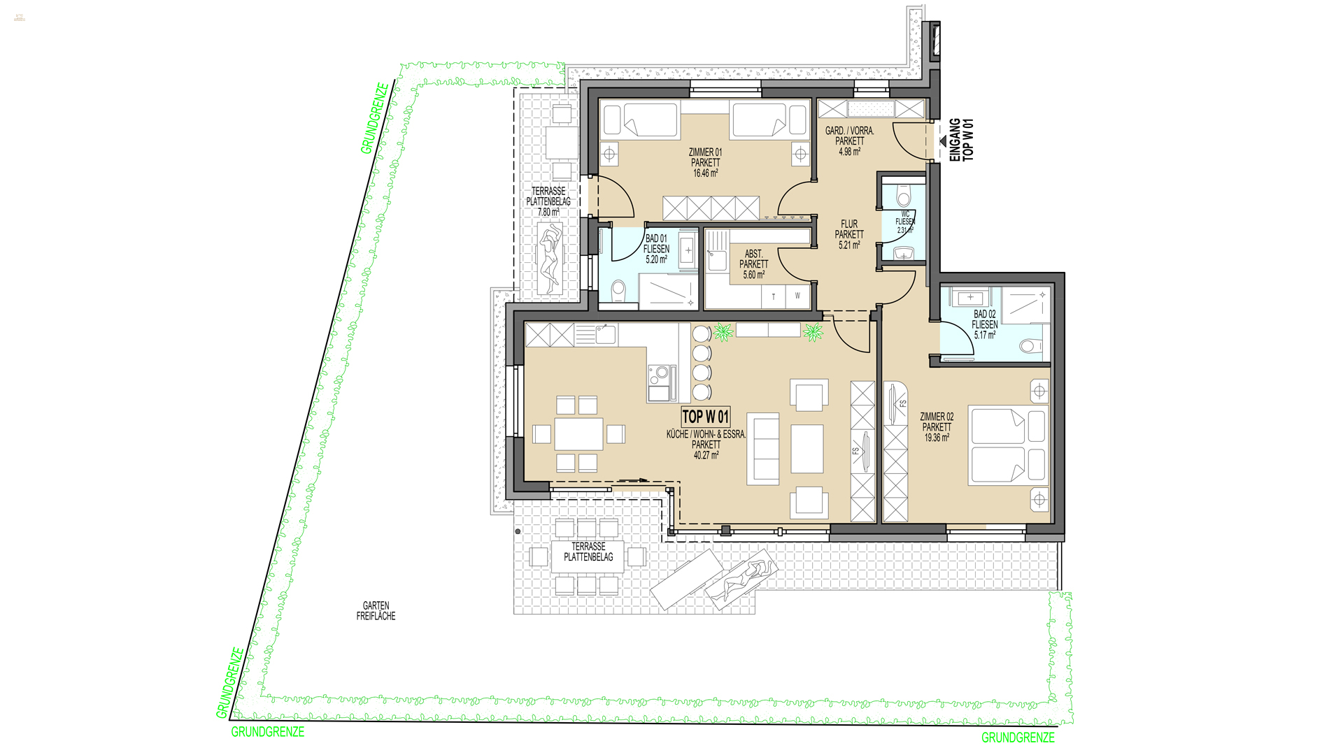 Thumbnail von New Build Garden Apartment in Sunny Quiet Location Top 1