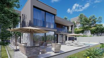 Thumbnail von Neubau-Villa mit Swimmingpool und Meerblick in ruhiger Umgebung, Region Trogir