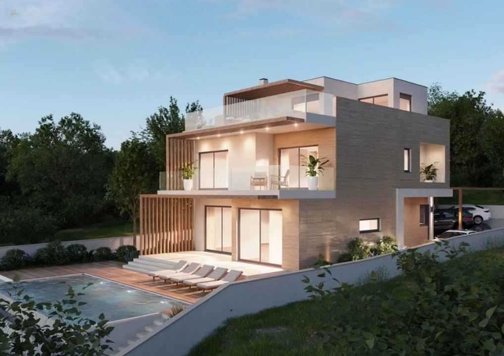 Moderne Villa mit Pool und Meerblick, Region Dvornica