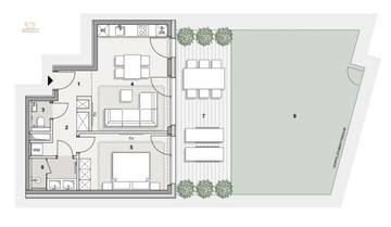 Thumbnail von Erstbezug! Charmante 2-Zimmer Wohnung mit Garten und Blick über Wien