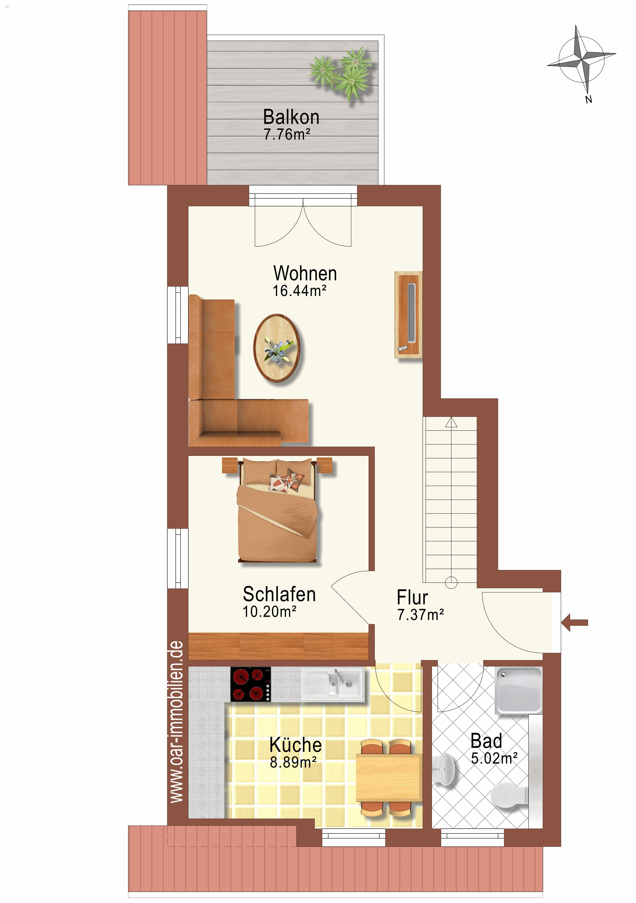 Thumbnail von Maisonettewohnung mit Südseitenbalkon