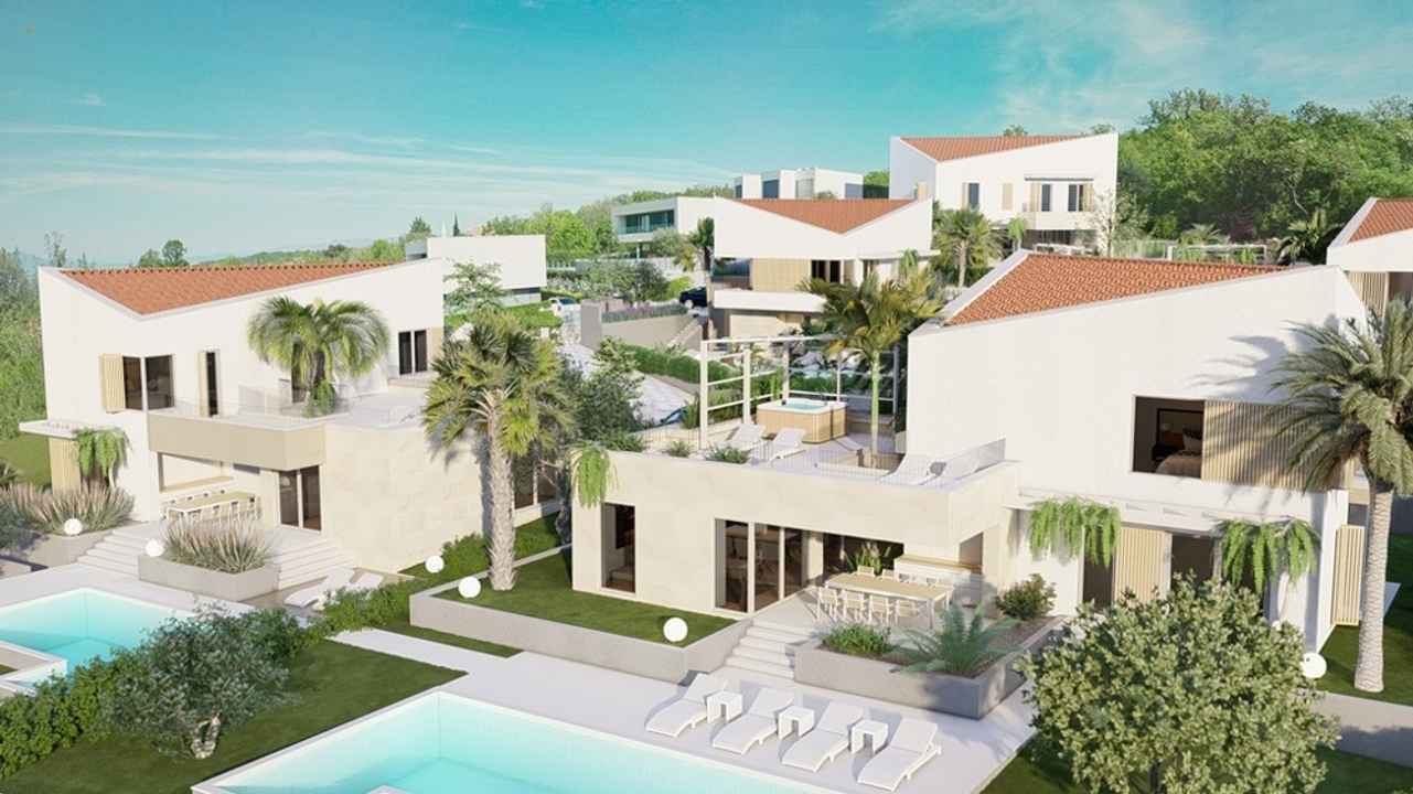 Moderne Luxusvillen im Areal, Region Malinska, Insel Krk