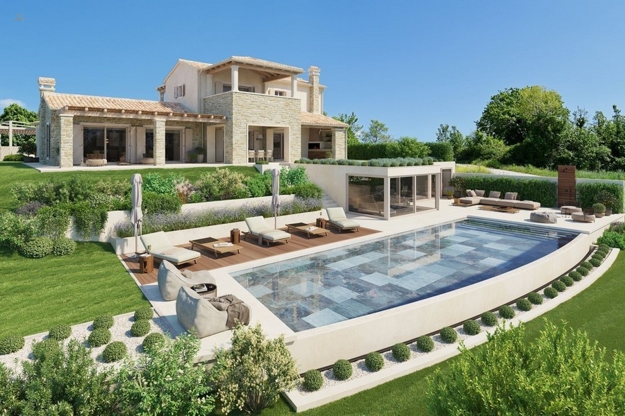 Mediterrane Luxusvilla mit Pool und Meerblick