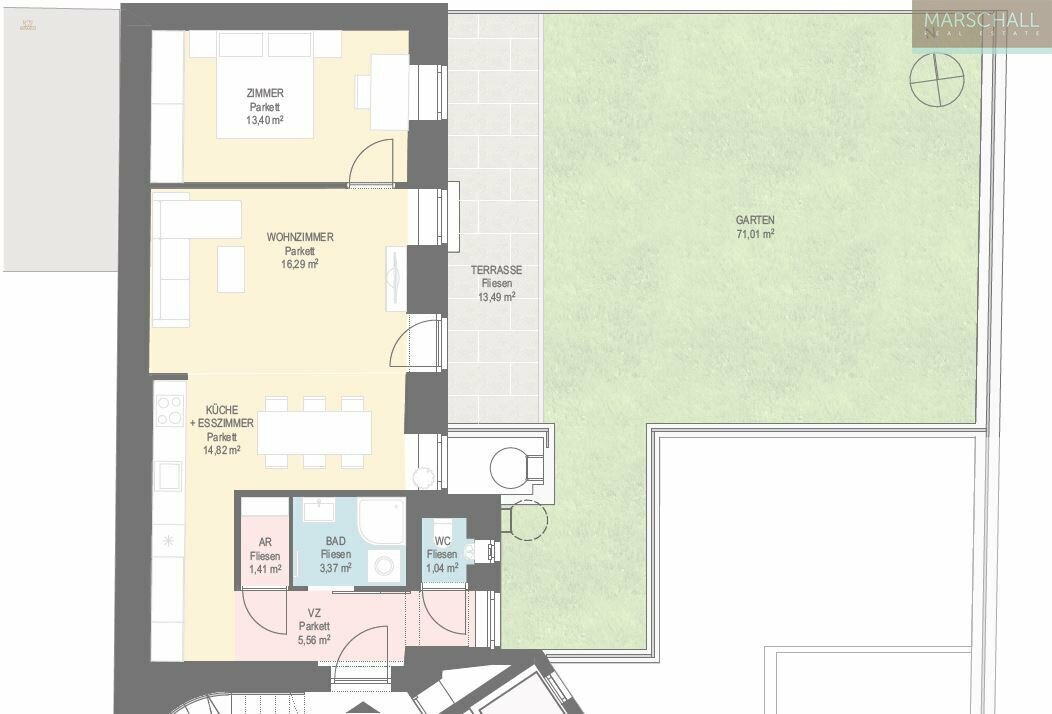 Thumbnail von Perfekt sanierte 2-Zimmer-Altbauwohnung mit Garten in Top-Lage