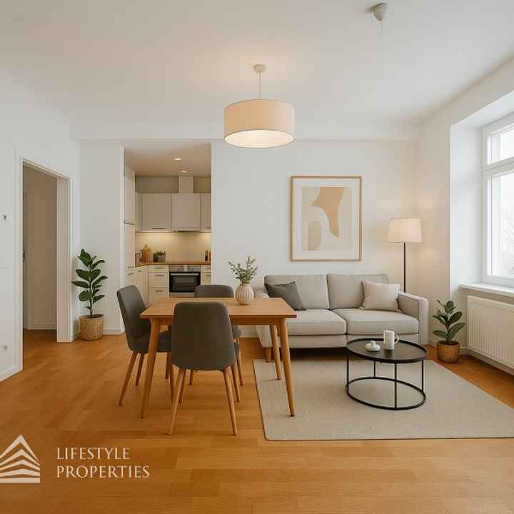 2-Zimmer Wohnung mit lichtdurchfluteter Wohnküche und durchdachter Raumaufteilung