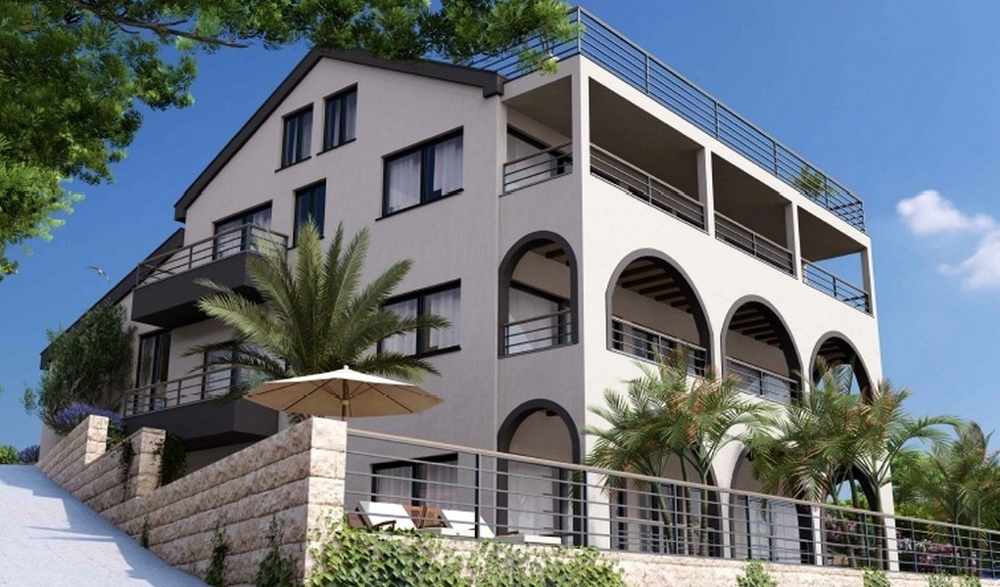 Verschiedene Wohnungen mit schönem Meerblick, Region Trogir