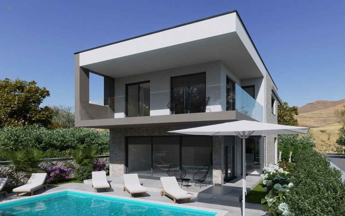 Moderne Villa in der 1. Reihe zum Meer