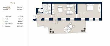 Thumbnail von Erstbezug! Schöne 2-Zimmer Wohnung mit Terrasse, Nähe Burggasse