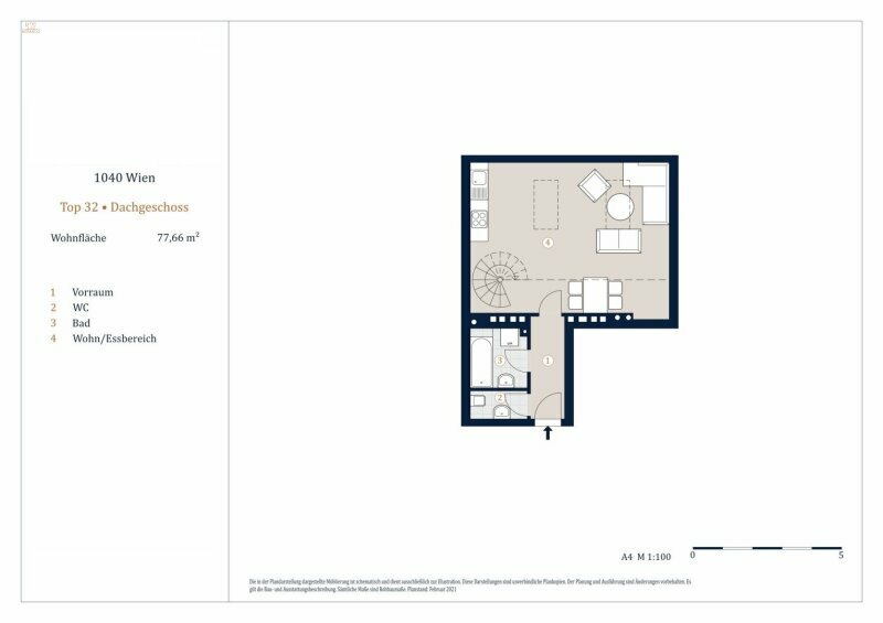 Thumbnail von Helle 2-Zimmer-Maisonettewohnung, Nähe Wiedner Hauptstraße