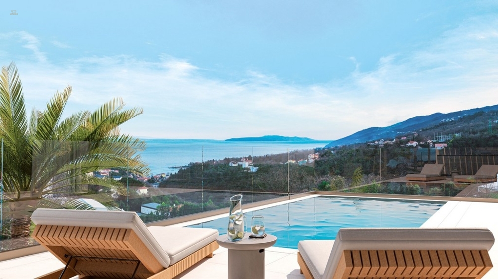 Baugrundstück mit Baugenehmigung für ein Apartmenthaus mit Panorama-Meerblick