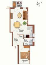 Thumbnail von Zwei-Raum-Wohnung mit Westbalkon in zentraler Lage