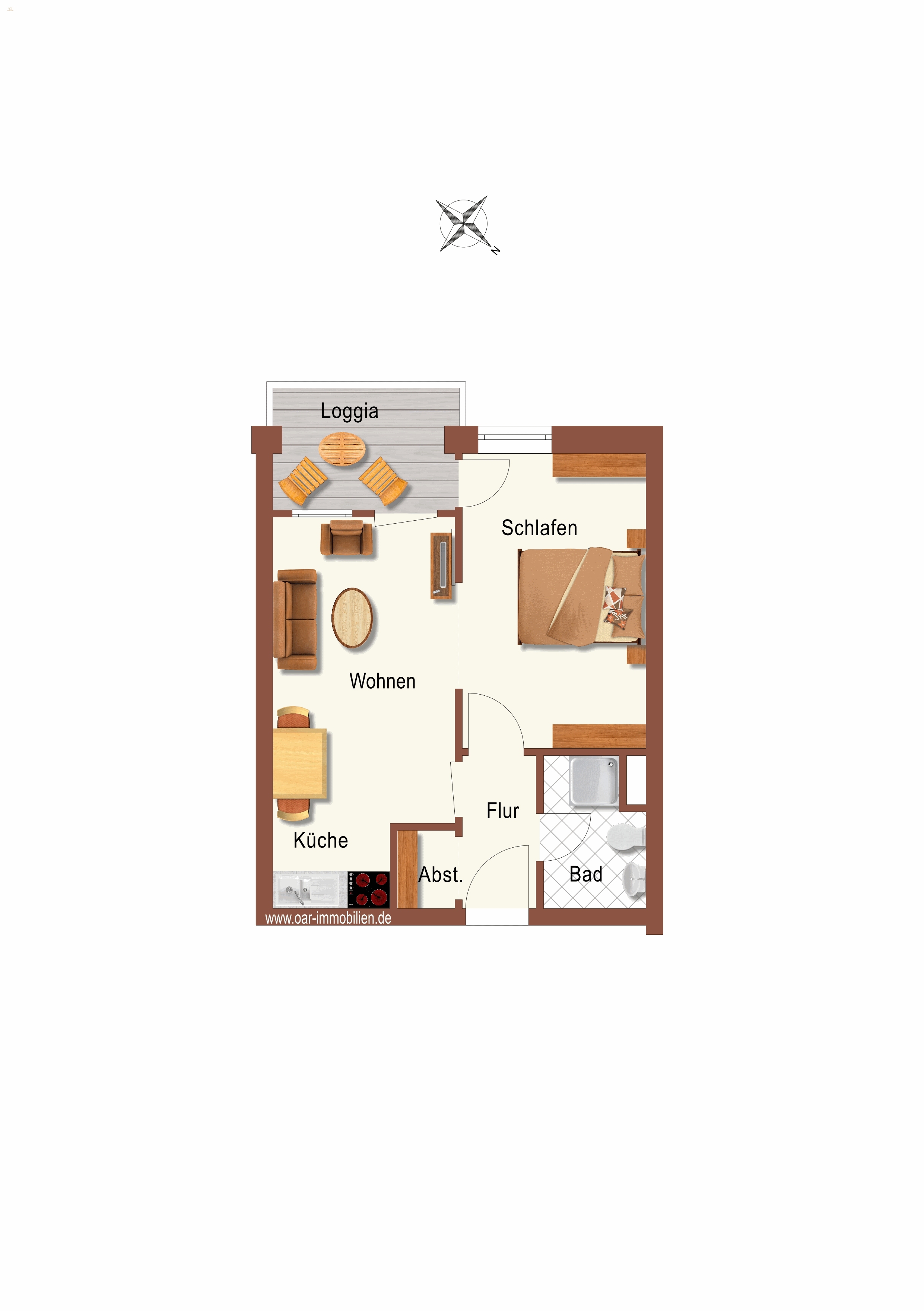 Thumbnail von Zweiraum-Appartement mit Loggia und TG-Platz