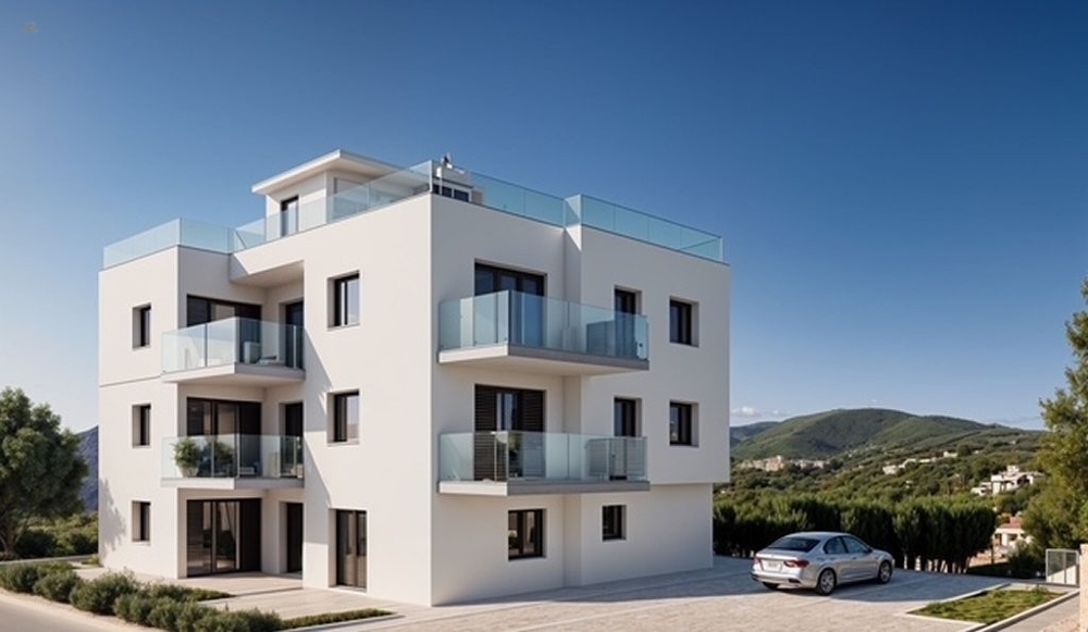 Moderne Neubauwohnungen nahe dem Meer