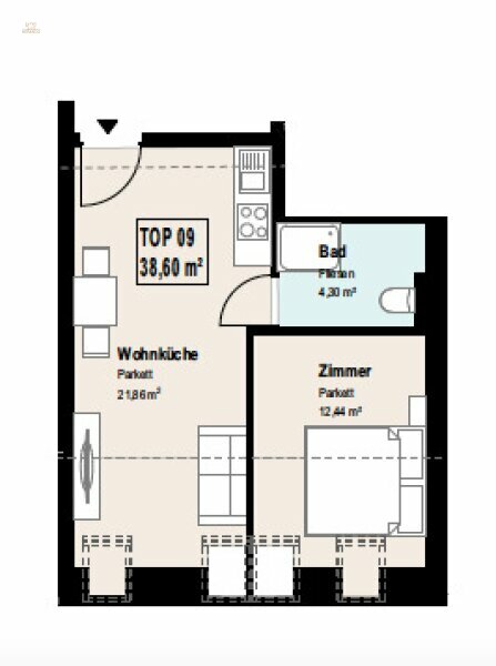 Thumbnail von Traumhafte 2-Zimmerwohnung, Nähe Schloss Hetzendorf
