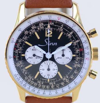  Sinn 903 Navigationsuhr 903 PL Chronograph 41,5 mm Lemania 1873 vergoldet extrem rar </h1> 