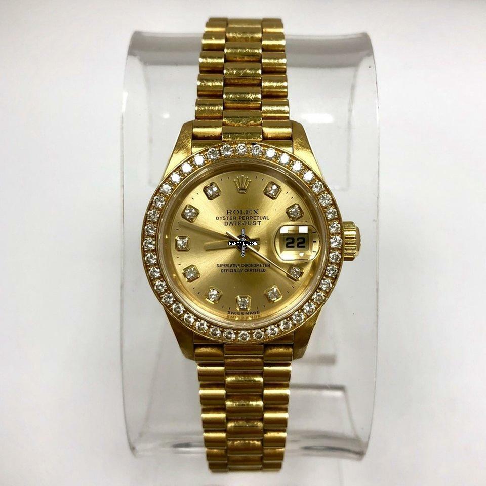  Rolex Lady-Datejust OYSTER PERPETUAL DATEJUST 18K Yellow Gold Ladies Watch DIAMO </h1> 