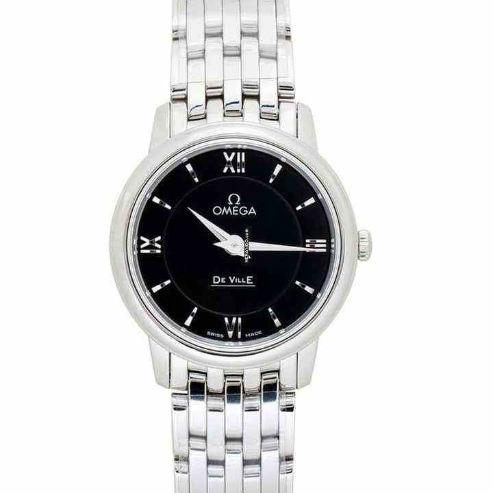  Omega De Ville Prestige 424.10.27.60.01.001 - De Ville Prestige Quartz 27.4 mm Black Dial Steel Ladies Watch </h1> 