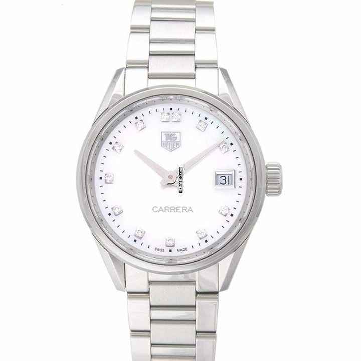  TAG Heuer Carrera Lady WAR1314.BA0778 - Carrera Ladies Quartz Mother Of Pearl Dial with Diamonds Ladies Watch </h1> 