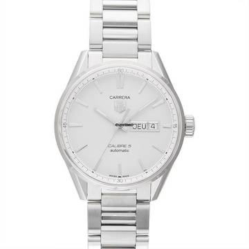  TAG Heuer Carrera Calibre 5 WAR201B.BA0723 - Carrera Calibre 5 Day-Date Automatic Silver Dial Men's Watch </h1> 