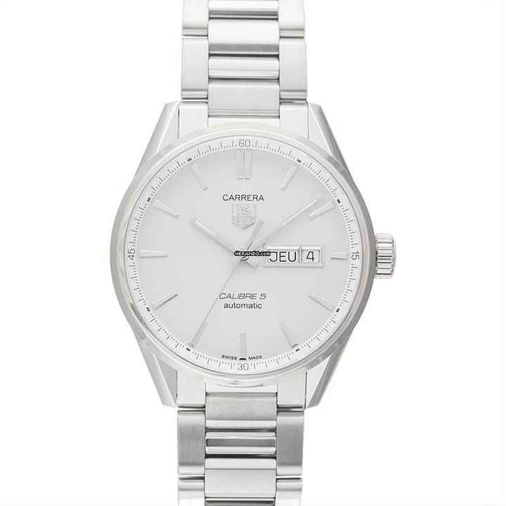  TAG Heuer Carrera Calibre 5 WAR201B.BA0723 - Carrera Calibre 5 Day-Date Automatic Silver Dial Men's Watch </h1> 
