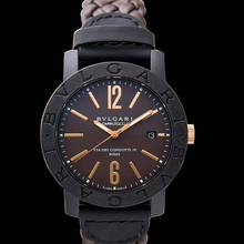 Thumbnail von Bulgari 102633 - Automatic Brown Dial Brown Leather Men's Watch </h1>