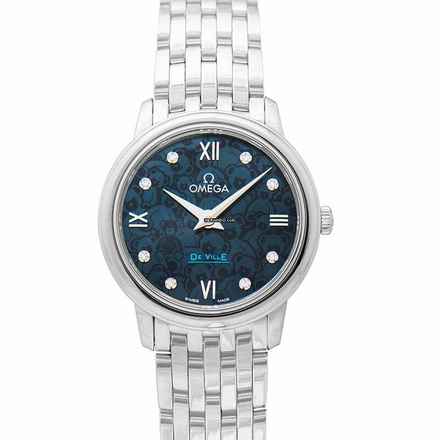  Omega De Ville Prestige 424.10.27.60.53.003 - De Ville Prestige Orbis Quartz 27.4 mm Blue Dial Diamonds Ladies Wat </h1> 
