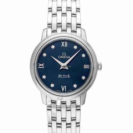  Omega De Ville Prestige 424.10.27.60.53.001 - De Ville Prestige Quartz 27.4 mm Quartz Blue Dial Diamonds Ladies Wa </h1> 