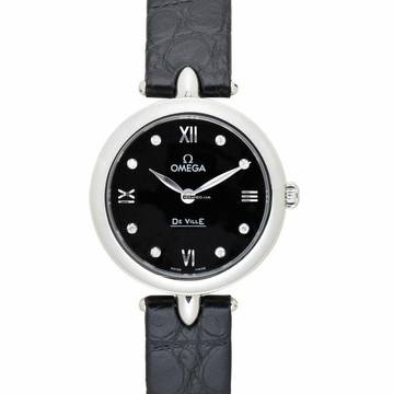  Omega De Ville Prestige 424.13.27.60.51.001 - De Ville Prestige Quartz 27.4 mm Quartz Black Dial Diamonds Ladies W </h1> 
