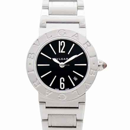  Bulgari 102073 - Black Lacquered Dial Stainless Steel Quartz Ladies Watch </h1> 