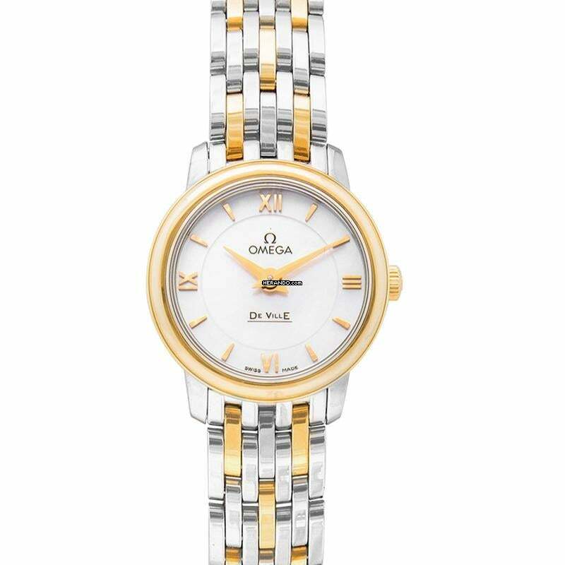  Omega De Ville Prestige 424.20.24.60.05.001 - De Ville Prestige Quartz 24.4 mm White Dial Yellow Gold Ladies Watch </h1> 