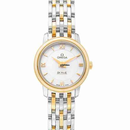  Omega De Ville Prestige 424.20.24.60.05.001 - De Ville Prestige Quartz 24.4 mm White Dial Yellow Gold Ladies Watch </h1> 
