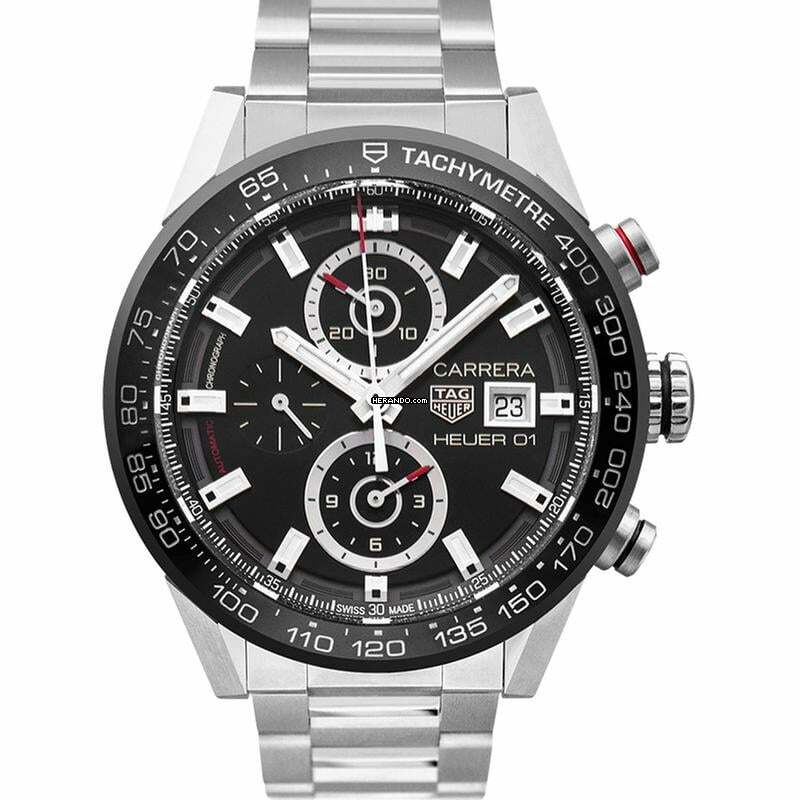  TAG Heuer Carrera Calibre HEUER 01 CAR201Z.BA0714 - Carrera Calibre Heuer 01 Automatic Black Dial Men's Watch </h1> 
