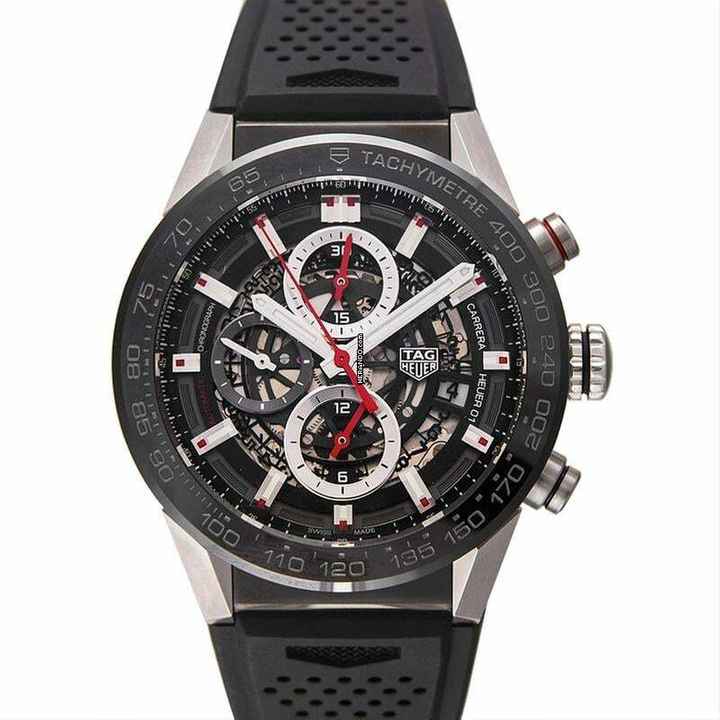  TAG Heuer Carrera Calibre HEUER 01 CAR201V.FT6046 - Carrera Calibre Heuer 01 Automatic Chronograph Skeleton Dial Men's Watch </h1> 