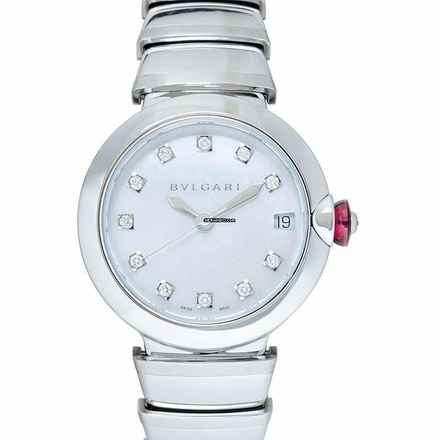  Bulgari Lucea 102199 - LVCEA Automatic White Mother of Pearl Diamond Dial Stainless Steel Ladies Watch </h1> 