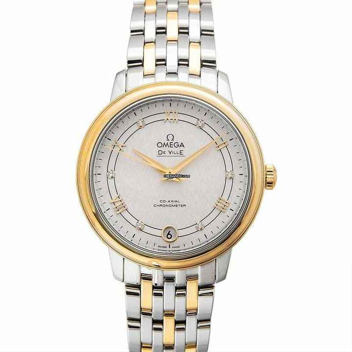  Omega De Ville Prestige 424.20.33.20.52.001 - De Ville Prestige Co-Axial 32.7 mm Automatic Silver Dial Diamonds Ye </h1> 