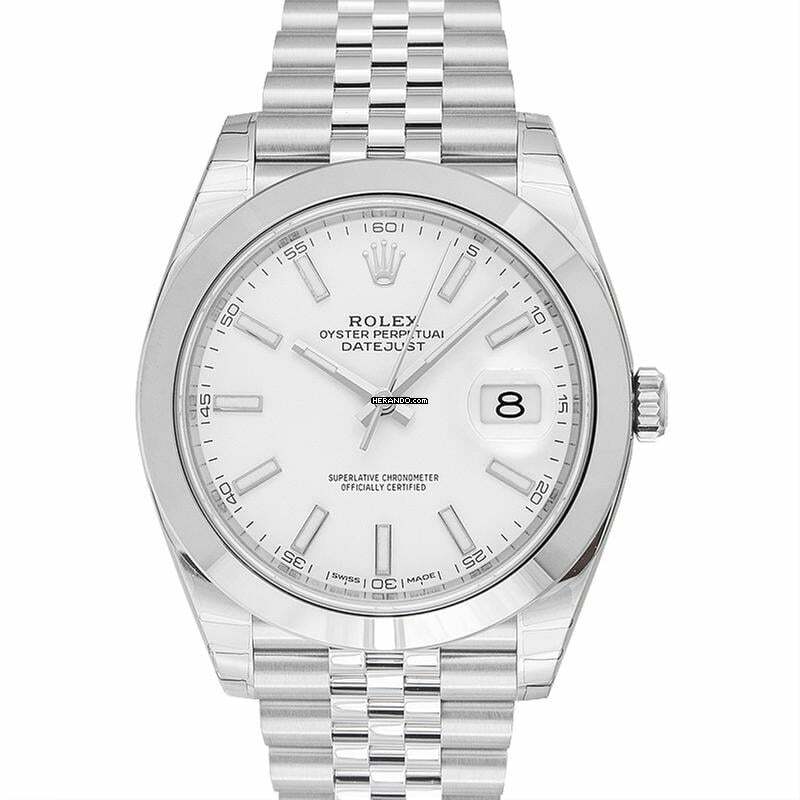  Rolex Datejust 41 126300 - Datejust 41 White Dial Stainless Steel Jubilee Men's Watch </h1> 