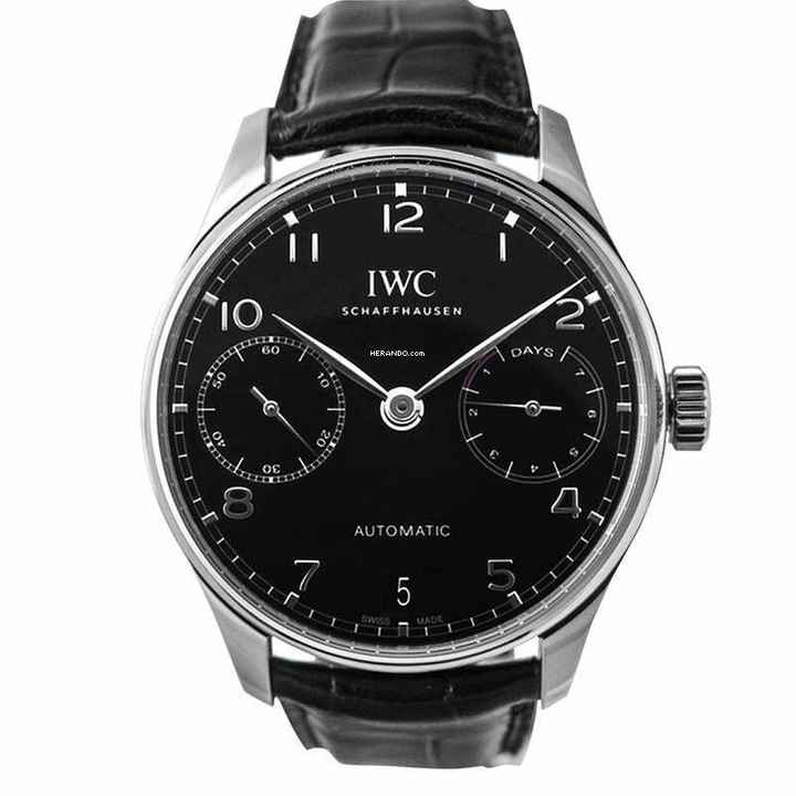  IWC Portugieser Automatik IW500703 - Portugieser Automatic Black Dial Men's Watch </h1> 