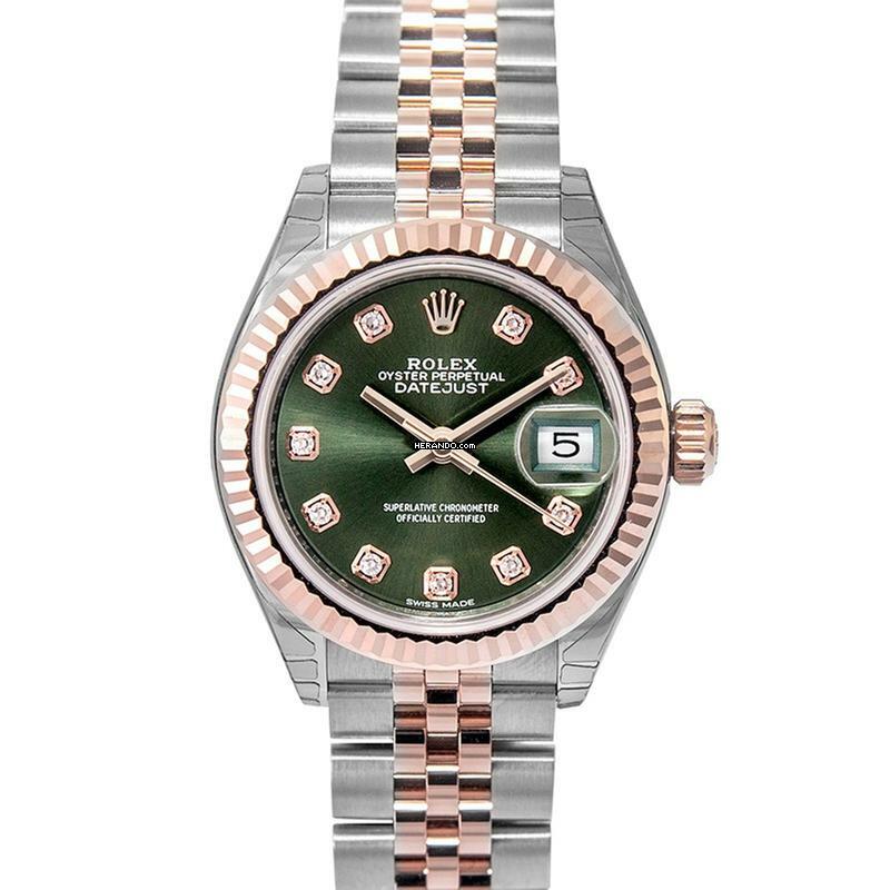  Rolex Lady-Datejust 279171 G - Lady Datejust Automatic Olive green set with diamonds Dial Stainless Steel and </h1> 