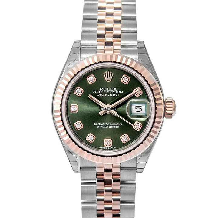 Rolex Lady-Datejust 279171 G - Lady Datejust Automatic Olive green set with diamonds Dial Stainless Steel and </h1> 