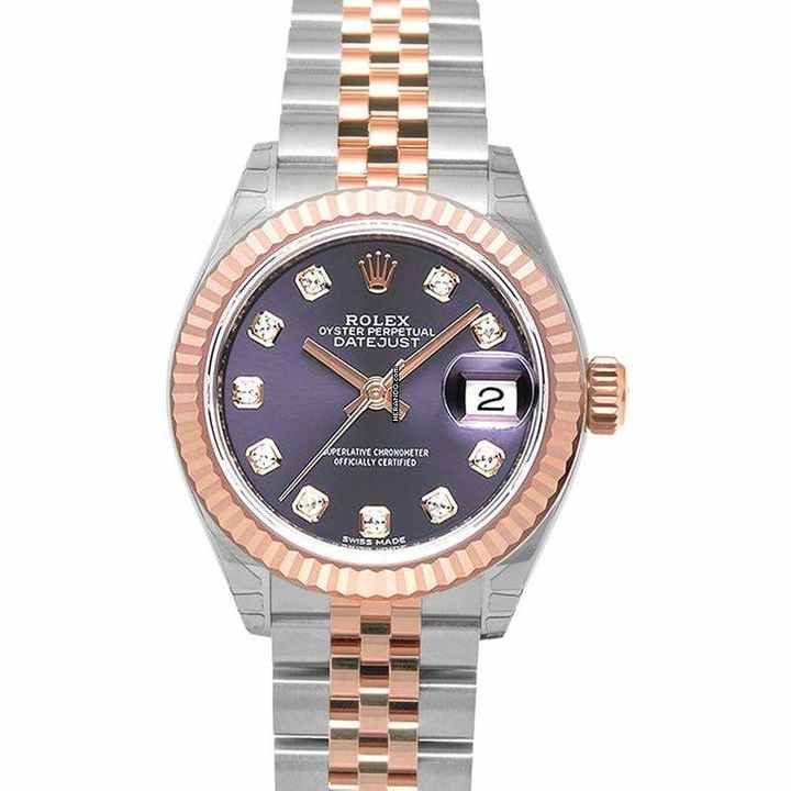  Rolex Lady-Datejust 279171 G - Lady-Datejust 28 Rolesor Rose Fluted / Jubilee / Aubergine Diamonds </h1> 